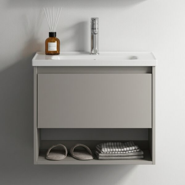 Meuble + vasque 600*470*440 - Crème
